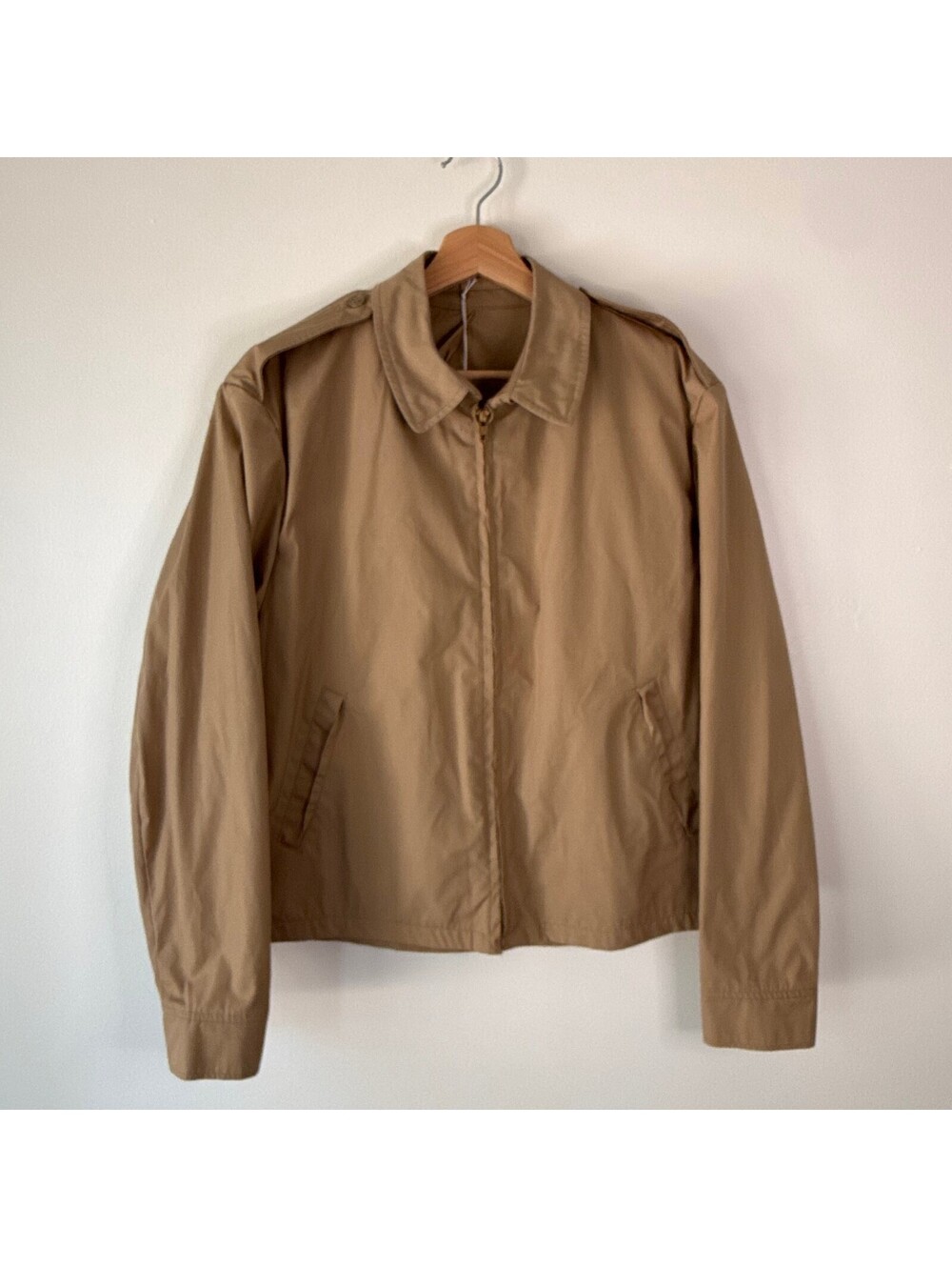 Vintage 80s Patriot Navy Military Style Khaki Windbreaker Size Large